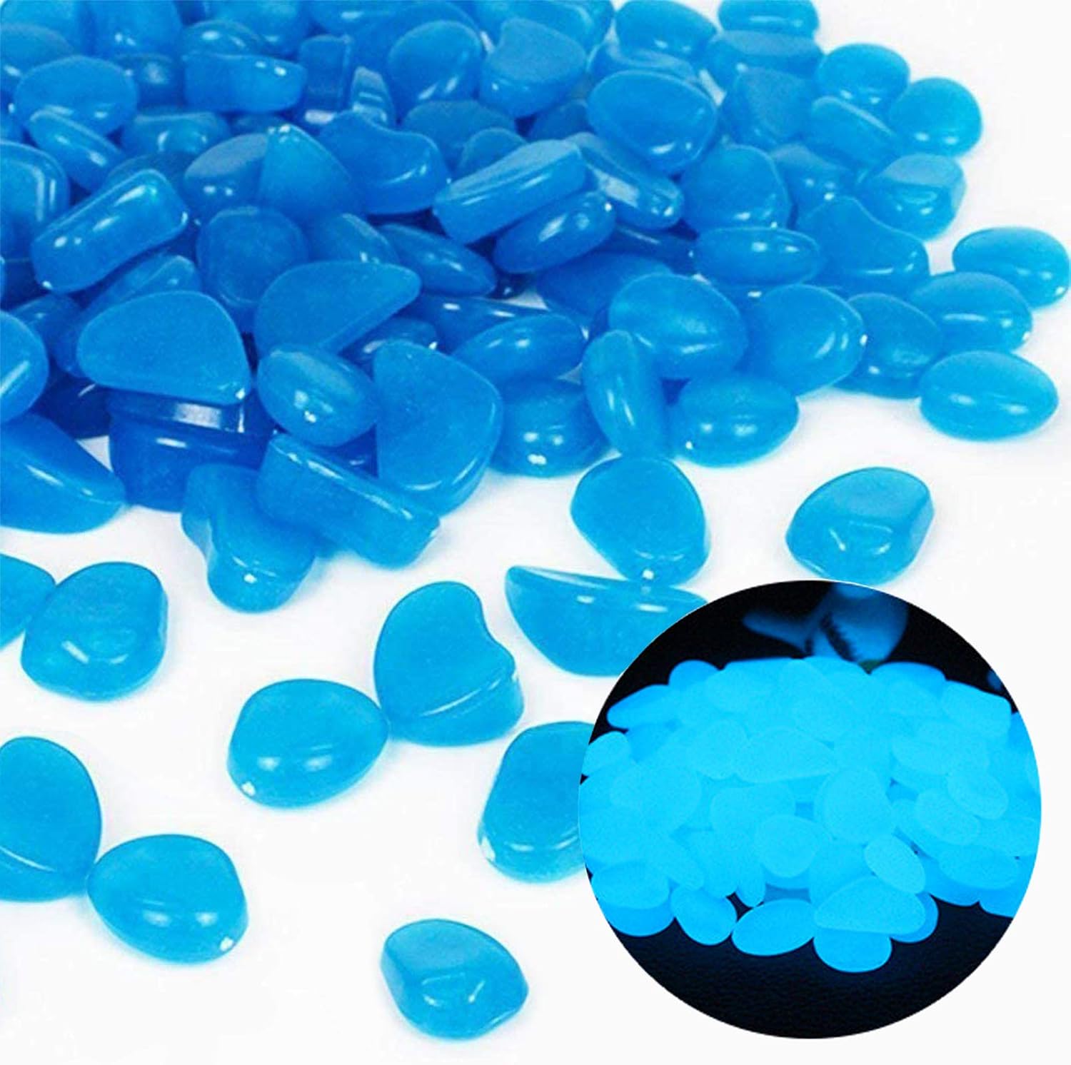 Aquarium Fish Store - Fish Tank Rocks Glow Blue Pebbles