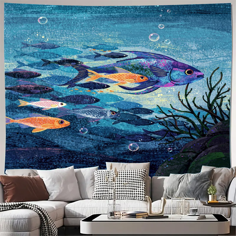 Vibrant Ocean Fish Wall Tapest - Aquarium Fish Under 100 recension och pris