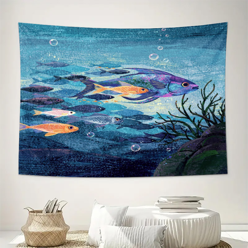 Vibrant Ocean Fish Wall Tapest - Aquarium Fish Under 100 recension och pris