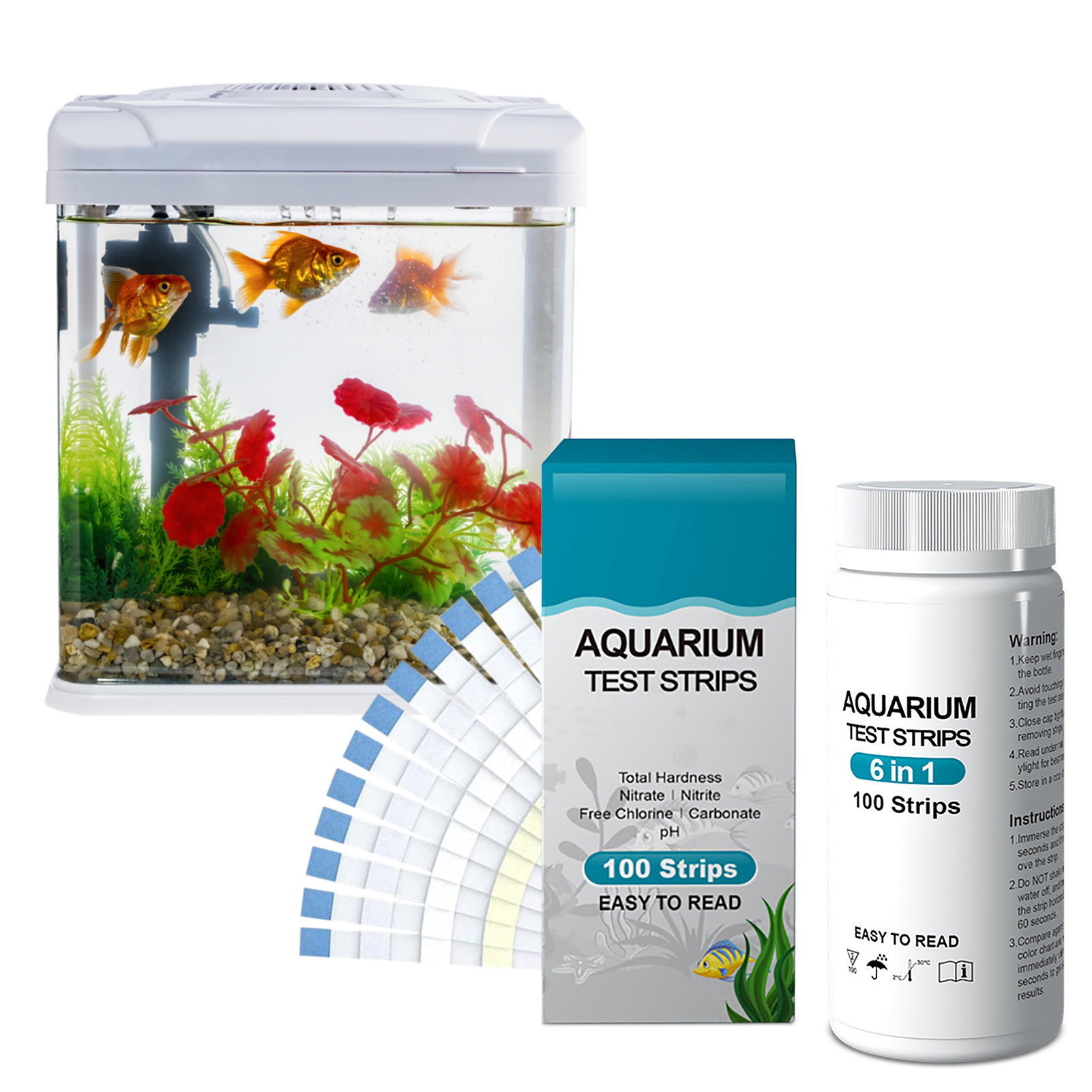 100pcs 6-in-1 Water Quality Te - Aquarium Fish Pond recension och pris