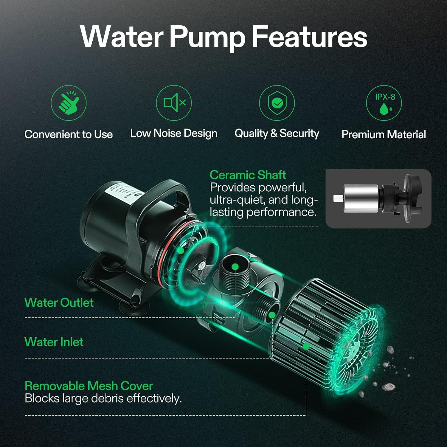 1600GPH Sub Water Pump for Pon - Aquarium Fish Pond recension och pris